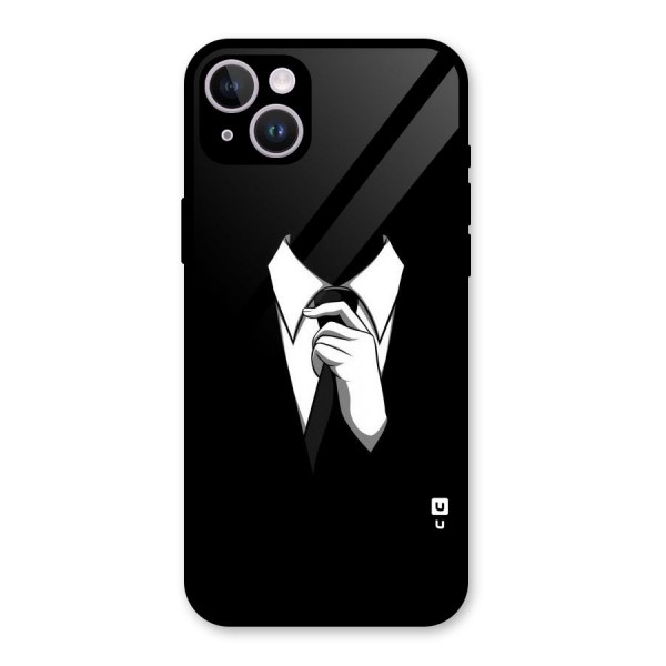 Faceless Gentleman Glass Back Case for iPhone 14 Plus