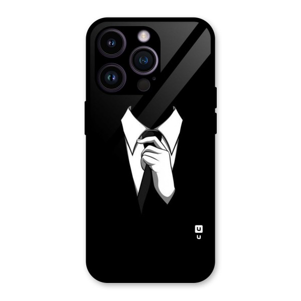 Faceless Gentleman Glass Back Case for iPhone 14 Pro