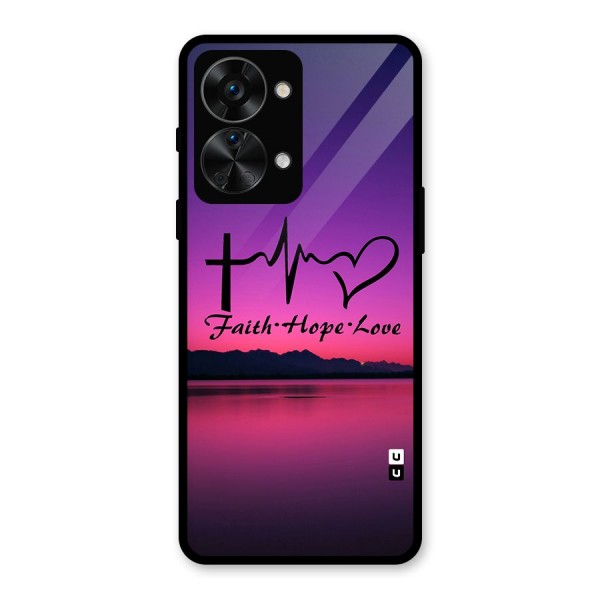 Faith Hope Love Evening Sky Glass Back Case for OnePlus Nord 2T