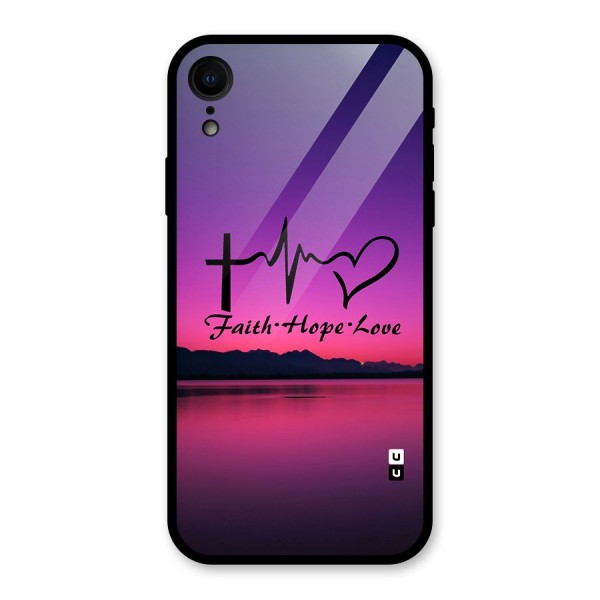 Faith Hope Love Evening Sky Glass Back Case for XR