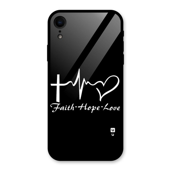 Faith Hope Love Heart Sign Glass Back Case for XR