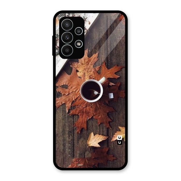 Fall Leaf Coffee Glass Back Case for Galaxy A23