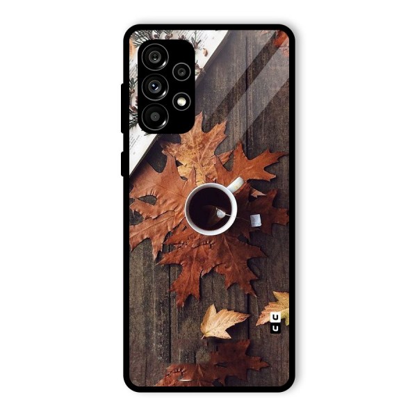 Fall Leaf Coffee Glass Back Case for Galaxy A73 5G