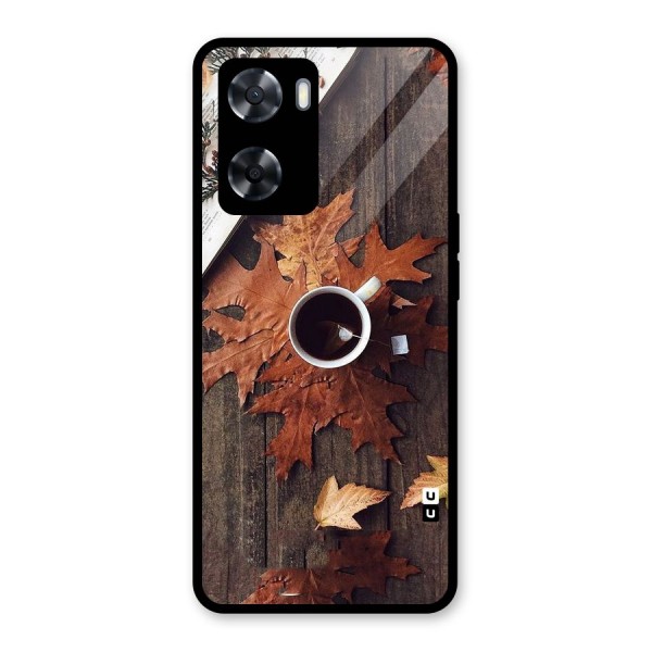 Fall Leaf Coffee Glass Back Case for Oppo A57 2022