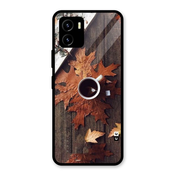 Fall Leaf Coffee Glass Back Case for Vivo Y15s