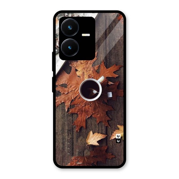 Fall Leaf Coffee Glass Back Case for Vivo Y22