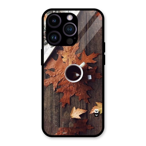 Fall Leaf Coffee Glass Back Case for iPhone 14 Pro