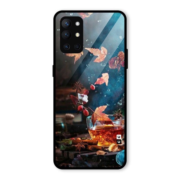 Falling Leaves Tea Glass Back Case for OnePlus 9R