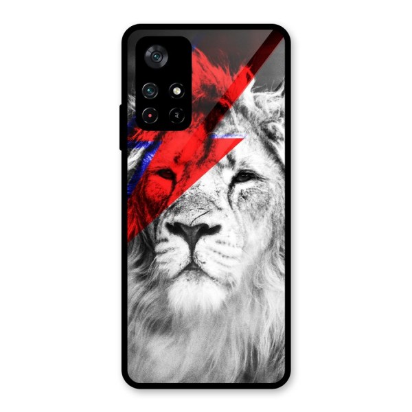 Fearless Lion Glass Back Case for Poco M4 Pro 5G