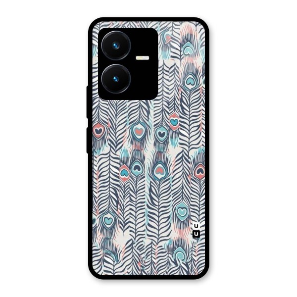 Feather Art Glass Back Case for Vivo Y22