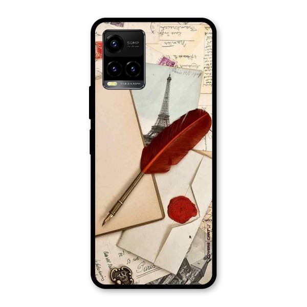 Feather Beauty Glass Back Case for Vivo Y21 2021