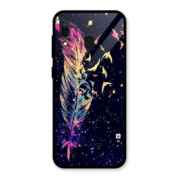 Feather Bird Fly Glass Back Case for Galaxy A30