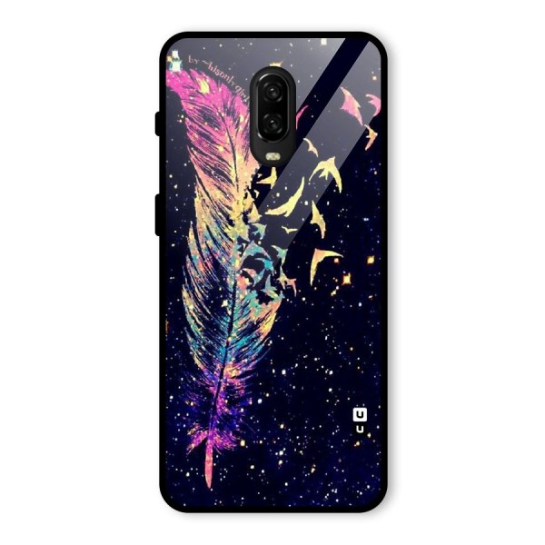 Feather Bird Fly Glass Back Case for OnePlus 6T