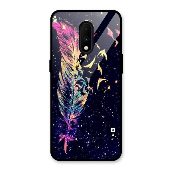 Feather Bird Fly Glass Back Case for OnePlus 7