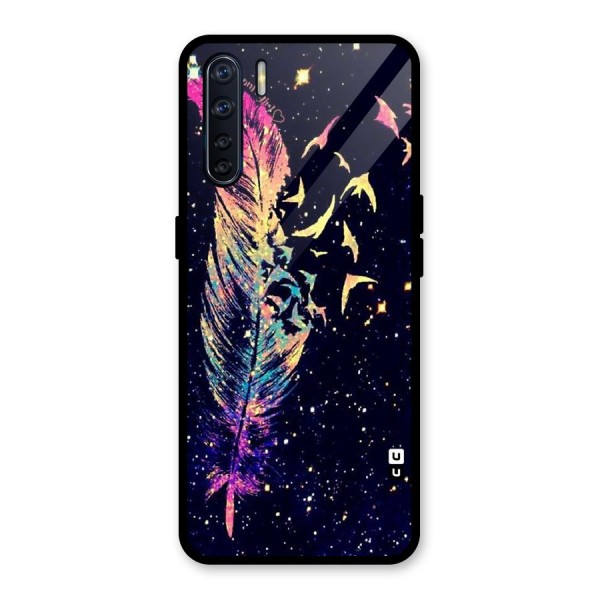 Feather Bird Fly Glass Back Case for Oppo F15