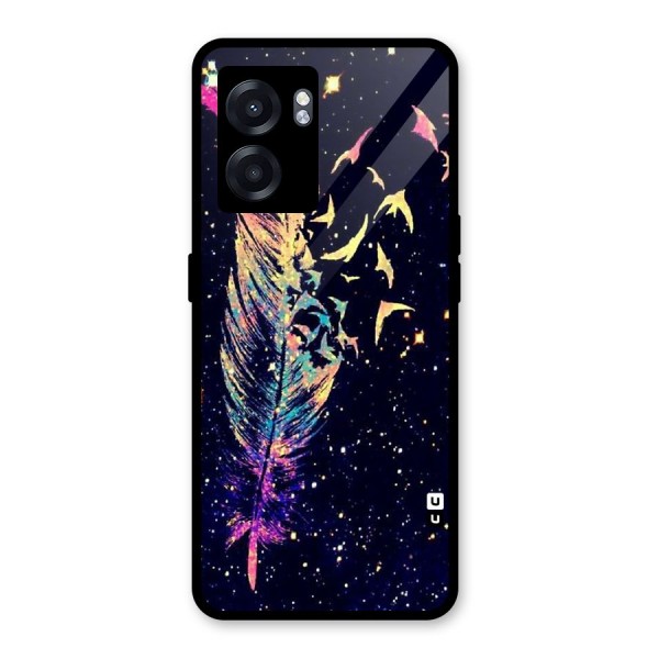 Feather Bird Fly Glass Back Case for Oppo K10 (5G)