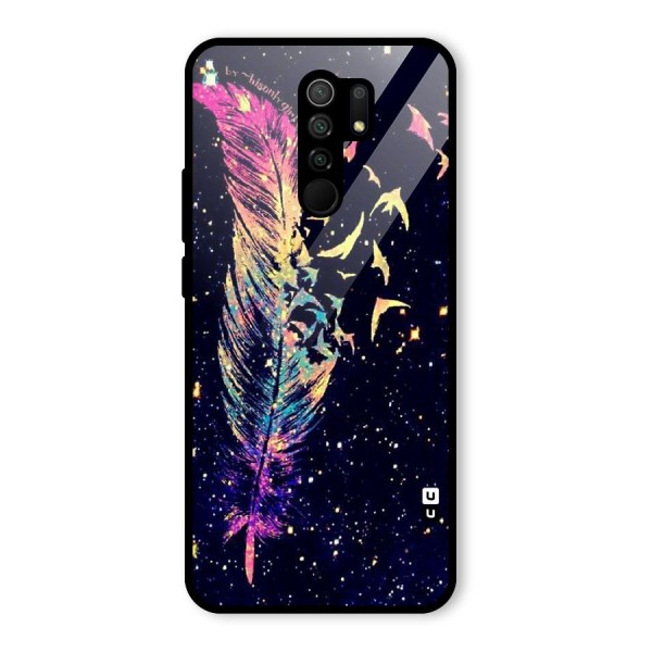 Feather Bird Fly Glass Back Case for Redmi 9 Prime