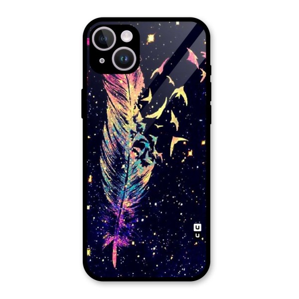 Feather Bird Fly Glass Back Case for iPhone 14 Plus