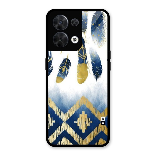 Feathers Beauty Glass Back Case for Oppo Reno8 5G