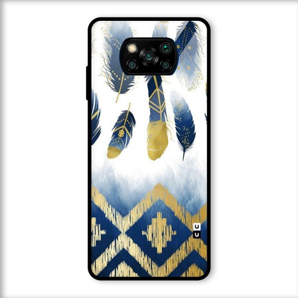 Feathers Beauty Glass Back Case for Poco X3