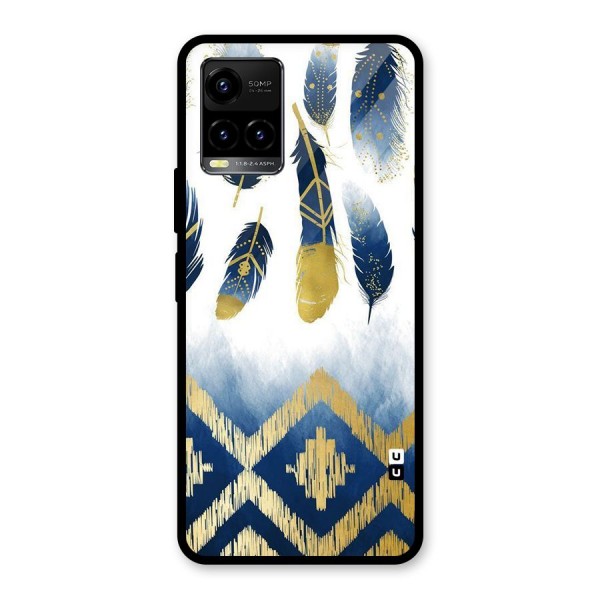 Feathers Beauty Glass Back Case for Vivo Y21G