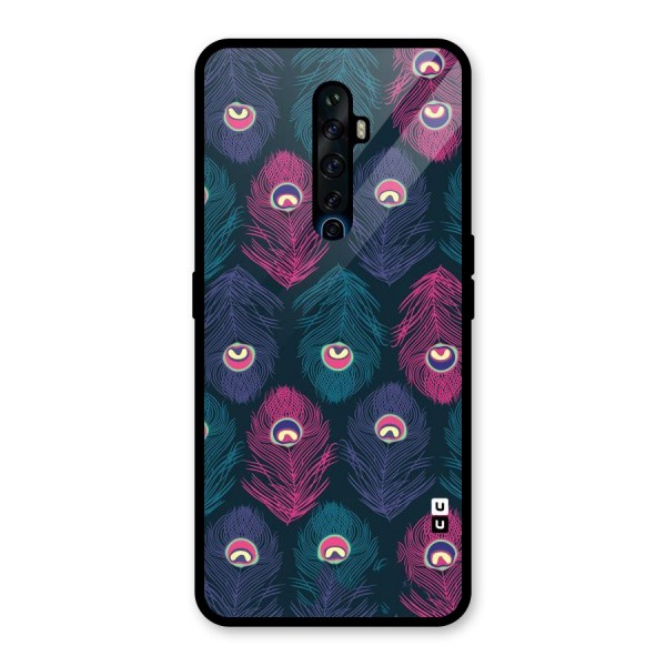 Feathers Patterns Glass Back Case for Oppo Reno2 Z