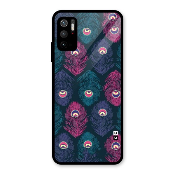 Feathers Patterns Glass Back Case for Poco M3 Pro 5G