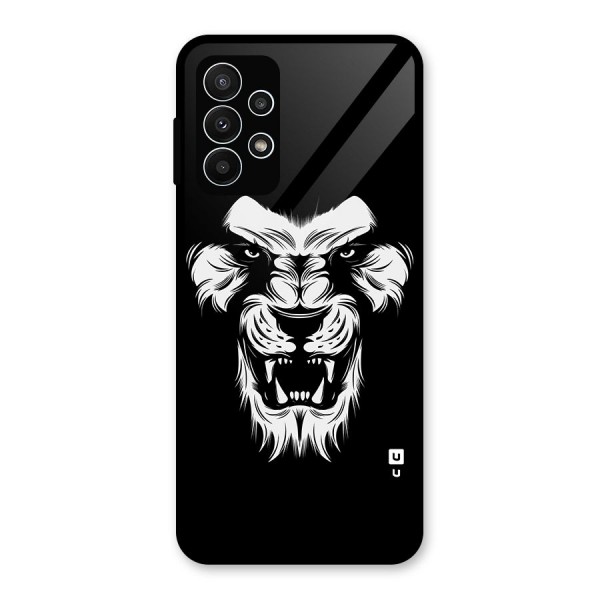 Fierce Lion Digital Art Glass Back Case for Galaxy A23