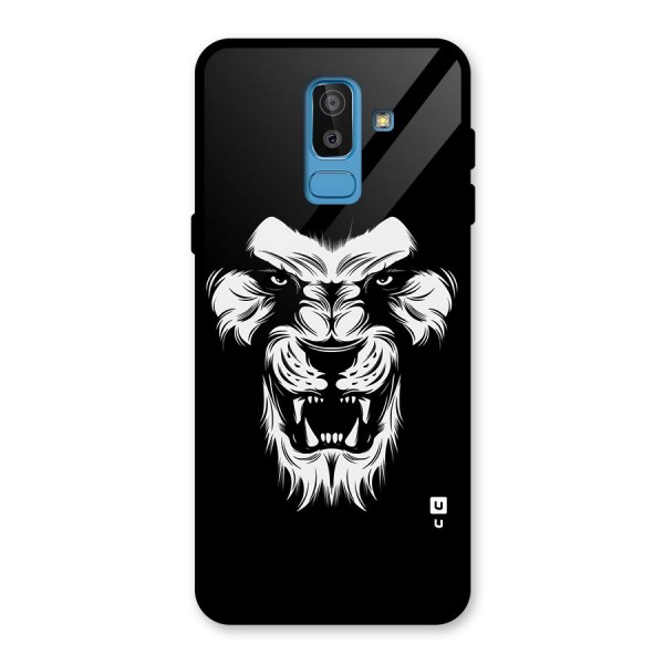 Fierce Lion Digital Art Glass Back Case for Galaxy J8