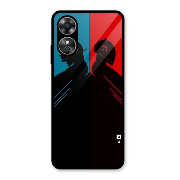 Fight Colours Glass Back Case for Oppo A17