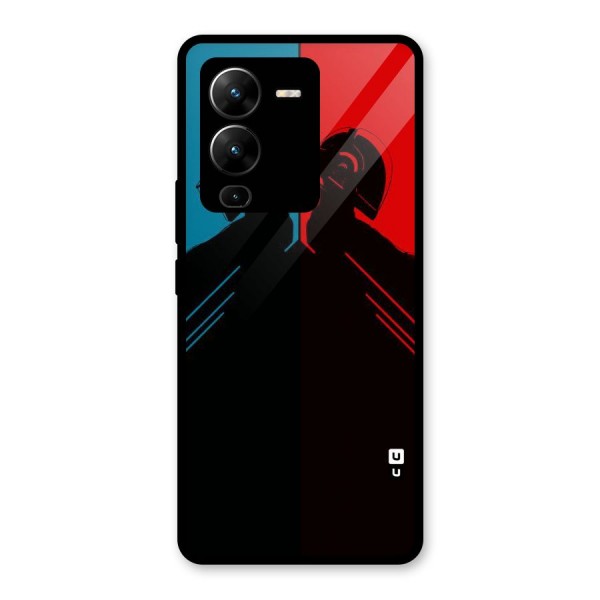 Fight Colours Glass Back Case for Vivo V25 Pro