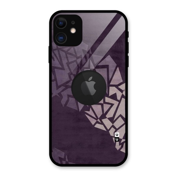 Fine Abstract Glass Back Case for iPhone 11 Logo Cut