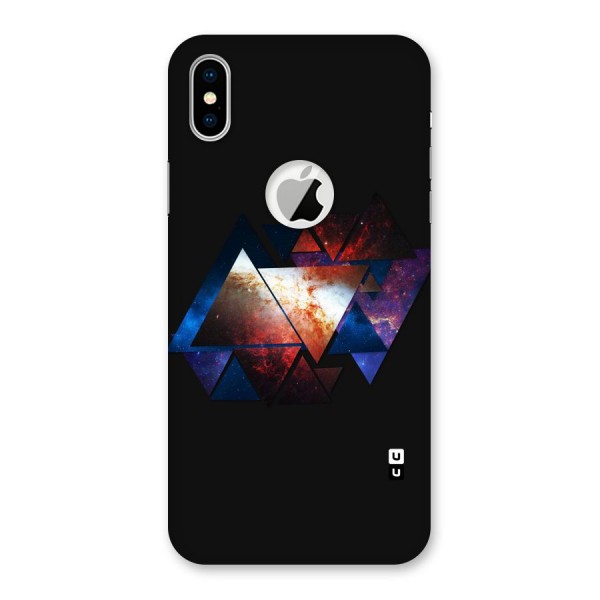 Fire Galaxy Triangles Back Case for iPhone XS Logo Cut