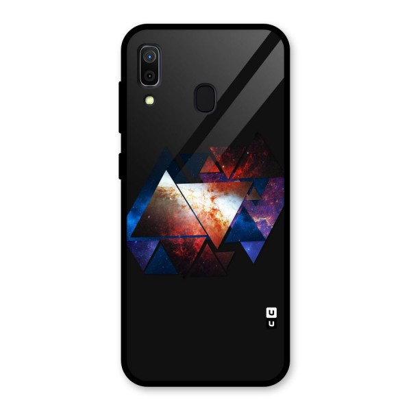 Fire Galaxy Triangles Glass Back Case for Galaxy A30