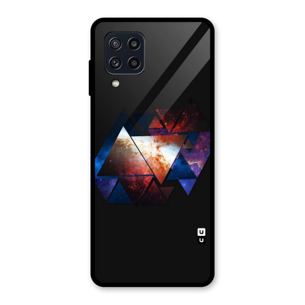 Fire Galaxy Triangles Glass Back Case for Galaxy M32