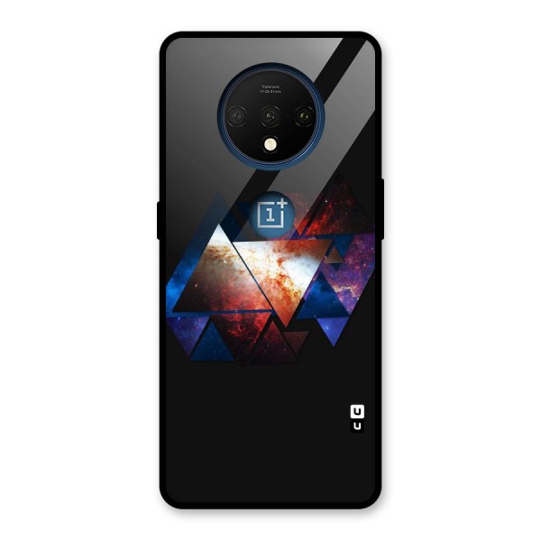 Fire Galaxy Triangles Glass Back Case for OnePlus 7T
