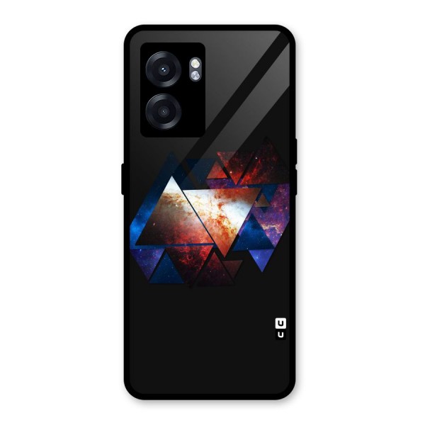 Fire Galaxy Triangles Glass Back Case for Oppo K10 (5G)