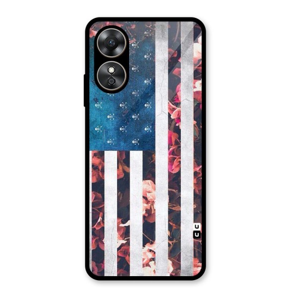 Flag Stripes Glass Back Case for Oppo A17