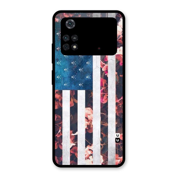 Flag Stripes Glass Back Case for Poco M4 Pro 4G