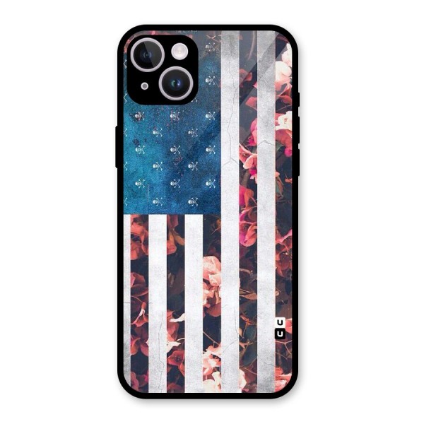 Flag Stripes Glass Back Case for iPhone 14 Plus