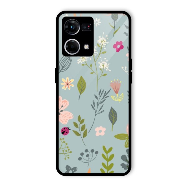 Flawless Flowers Glass Back Case for Oppo F21s Pro 4G