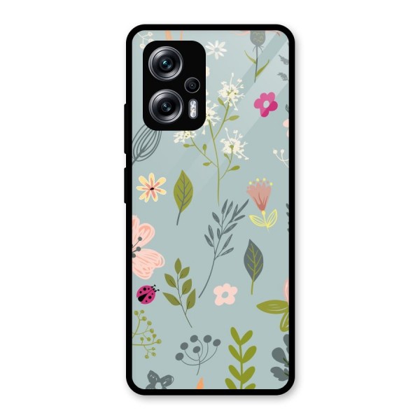 Flawless Flowers Glass Back Case for Redmi K50i