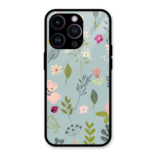 Flawless Flowers Glass Back Case for iPhone 14 Pro