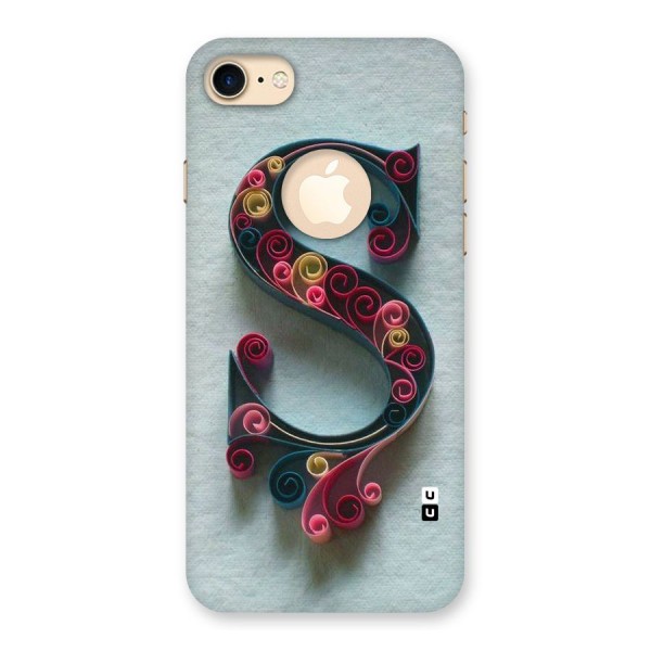 Floral Alphabet Back Case for iPhone 8 Logo Cut