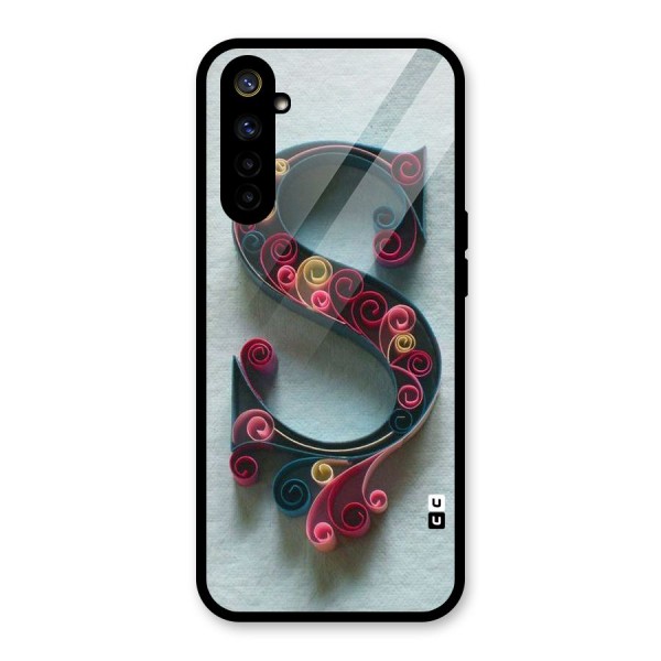 Floral Alphabet Glass Back Case for Realme 6