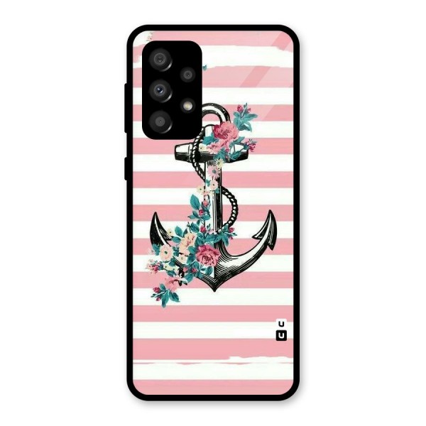 Floral Anchor Glass Back Case for Galaxy A32