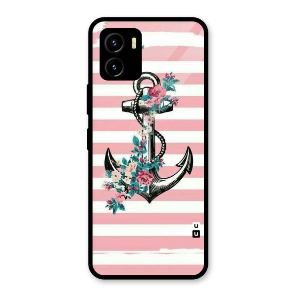 Floral Anchor Glass Back Case for Vivo Y15s