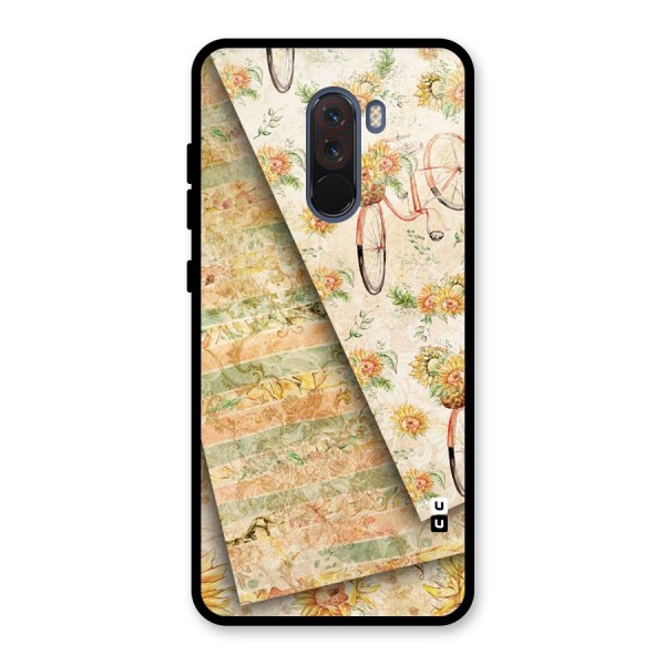 Floral Bicycle Glass Back Case for Poco F1