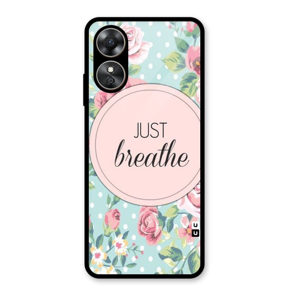 Floral Bloom Glass Back Case for Oppo A17