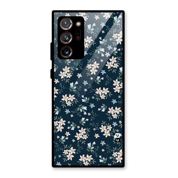 Floral Blue Bloom Glass Back Case for Galaxy Note 20 Ultra